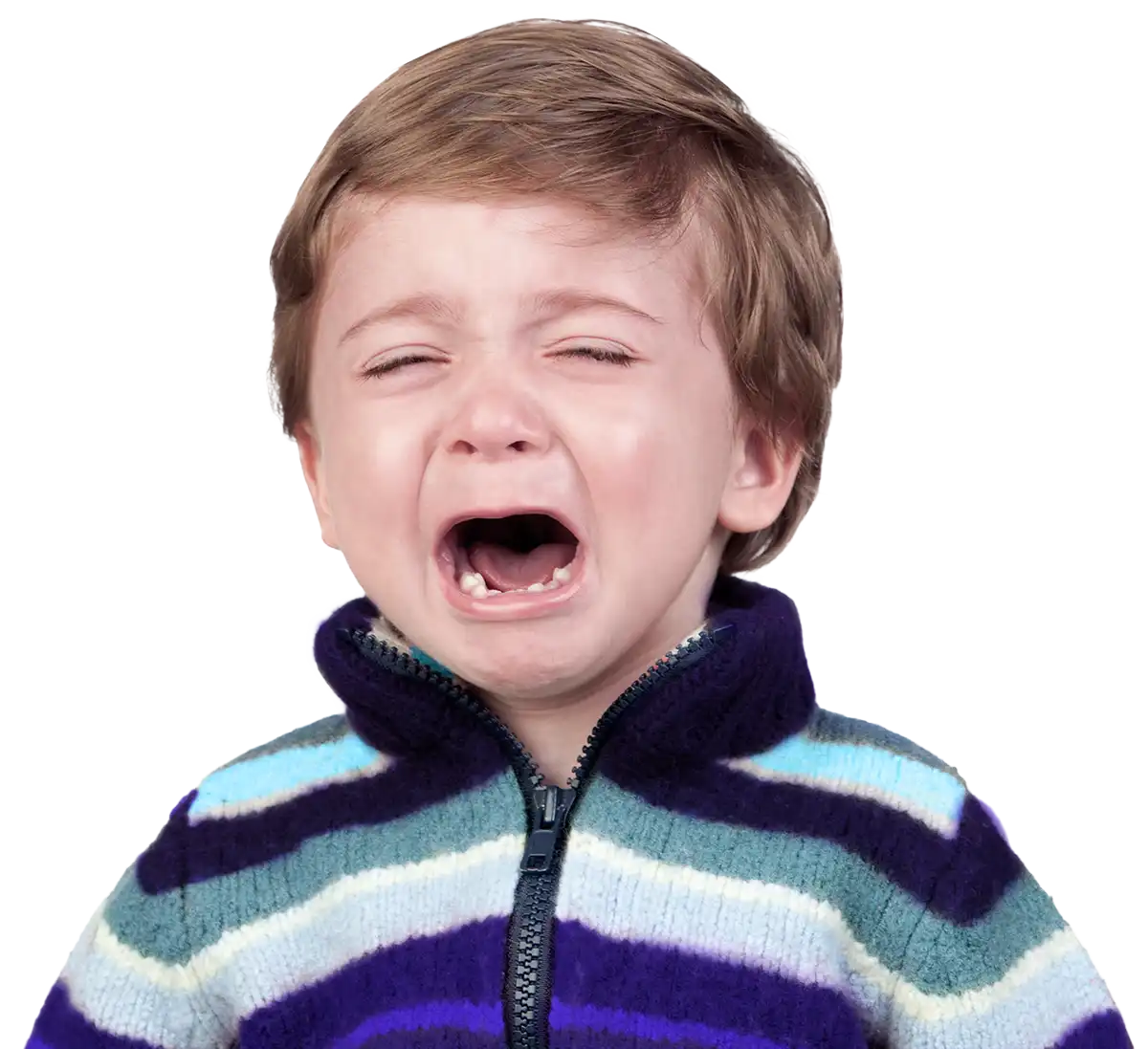 A crying toddler throwing a tantrum because they cannot find the skating lessons page they were looking for on the website.